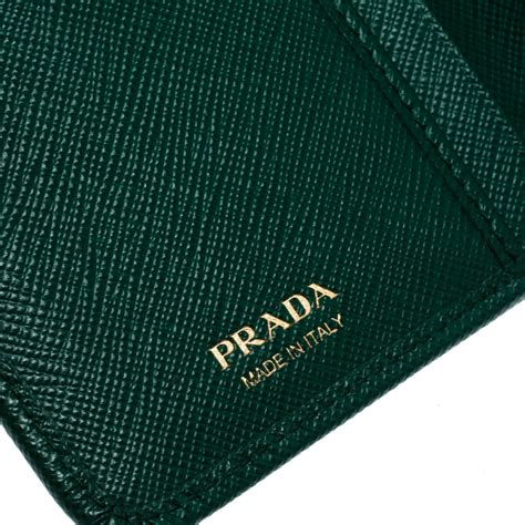 prada saffiano green wallet|authentic prada wallet sale.